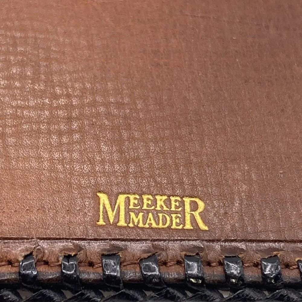 Vintage Genuine Calf Leather Wallet Check Passer Passport Meeker Made EUC